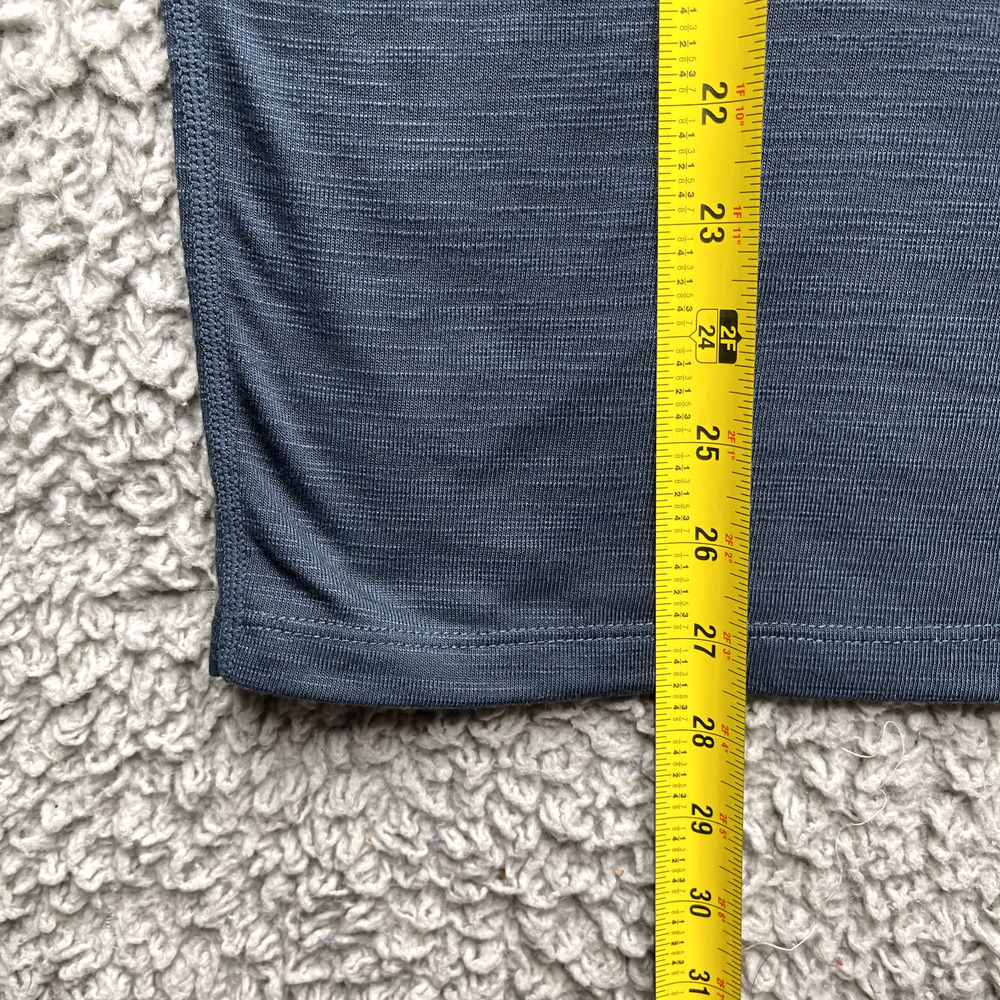 Fabletics Shirt Mens Large Blue Performance Knit Short Sleeve Active Wear - Picture 5 of 8